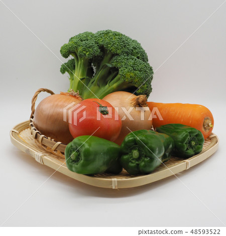 蔬菜原料（洋蔥，carro，西紅柿和辣椒：有機） 48593522