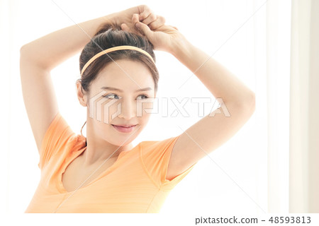 Female beauty exercise 48593813