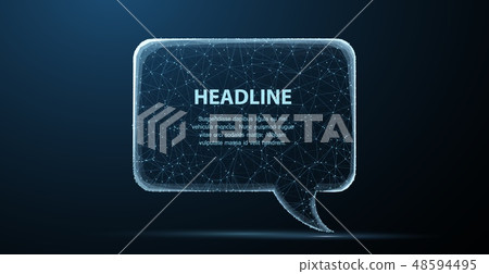 Bubble speech. Abstract vector bobble icon illustration isolated on blue background. 48594495