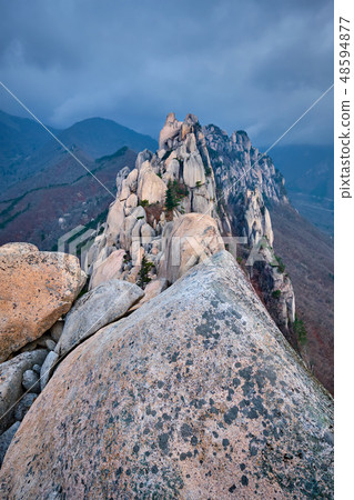 View from Ulsanbawi rock peak. Seoraksan National Park, South Corea 48594877