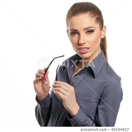 business woman with glasses business woman with glasses 48594927