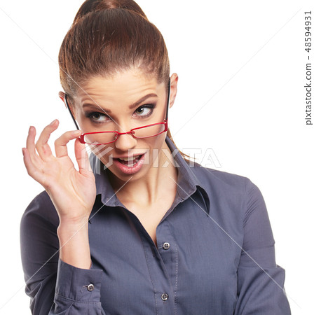 business woman with glasses business woman with glasses 48594931
