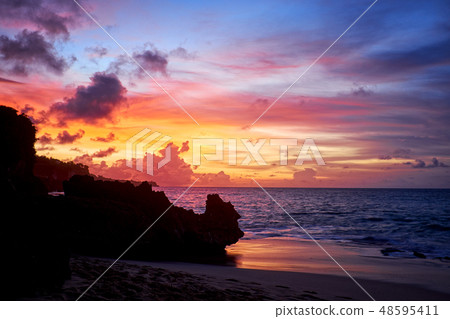 Colorful dawn over the sea. Nature composition. Colorful dawn over the sea. Nature composition. 48595411