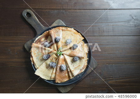 Tasty traditional russian pancakes. Springtime. 48596000