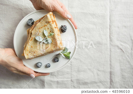 Tasty traditional russian pancakes. Shrovetide. Tasty traditional russian pancakes. Shrovetide. 48596010