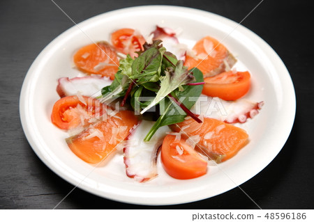 Octopus and salmon carpaccio 48596186