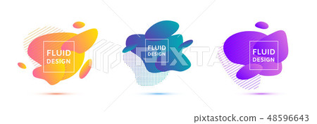 Set of colorful elements, gradient abstract shape Set of colorful elements, gradient abstract shape 48596643