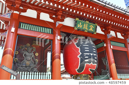 Tokyo's Urban Landscape in Japan Asakusa Temple "KAMINARIMON GATE" Kaminarimon Tokyo's Urban Landscape in Japan Asakusa Temple "KAMINARIMON GATE" Kaminarimon 48597459