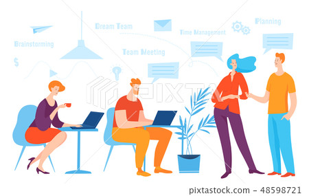 Vector business concept illustration with people and managing process Vector business concept illustration with people and managing process 48598721
