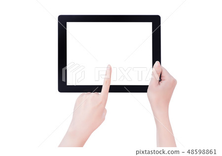 Feminine hand intelligent hand machine flat electric reed clipping mockup clipping path mockup path Feminine hand intelligent hand machine flat electric reed clipping mockup clipping path mockup path 48598861