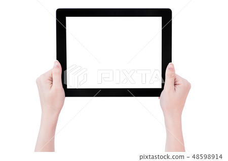 Feminine hand intelligent hand machine flat electric reed clipping mockup clipping path mockup path 48598914