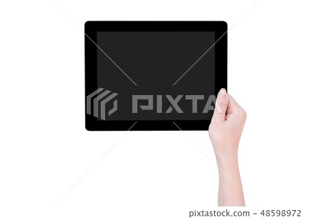 Feminine hand intelligent hand machine flat electric reed clipping mockup clipping path mockup path 48598972