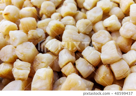 Heap of dried scallop.   48599437