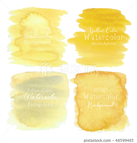 Yellow abstract watercolor background. 48599485