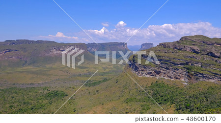 Chapada Diamantina National Park landscape with Morro Do Morrao mountain, view from Morro Do Pai Chapada Diamantina National Park landscape with Morro Do Morrao mountain, view from Morro Do Pai 48600170