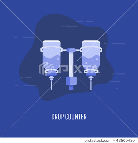 Medical drop counter in flat style. 48600450