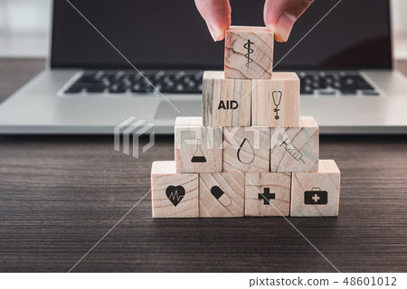 Healthcare and Medicine With Media Icons Concept Healthcare and Medicine With Media Icons Concept 48601012