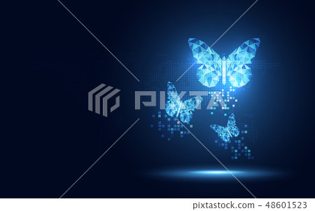 Futuristic blue lowpoly Butterfly abstract Futuristic blue lowpoly Butterfly abstract 48601523