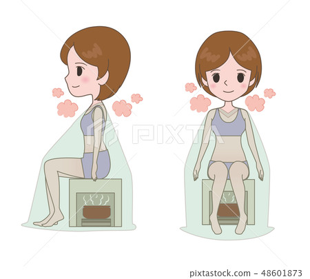Illustration of a woman steaming woman 48601873