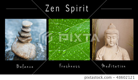 Zen spirit - collage with text Zen spirit - collage with text 48602121