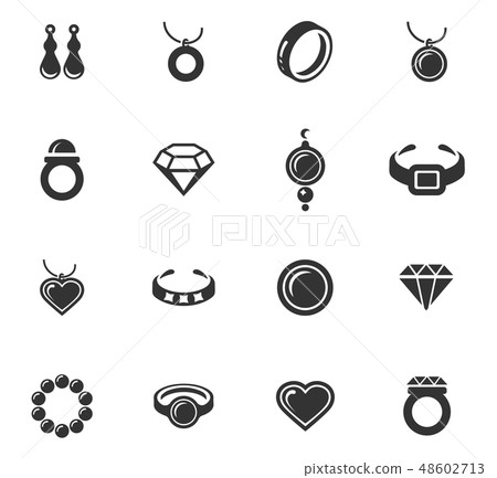 Jewelry icons set - Stock Illustration [48602713] - PIXTA