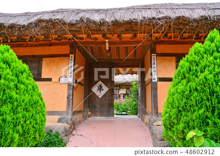 在傳統民俗村的正門前的風景 48602912