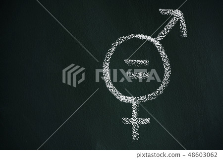 symbol for gender equality on a chalkboard symbol for gender equality on a chalkboard 48603062