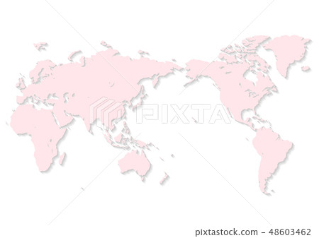 A world map of white background and pink color A world map of white background and pink color 48603462