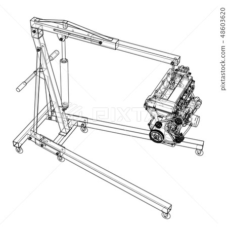 Engine hoist with engine outline Engine hoist with engine outline 48603620