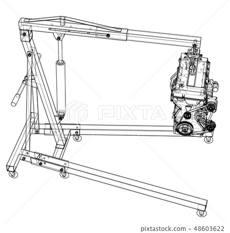 Engine hoist with engine outline 48603622