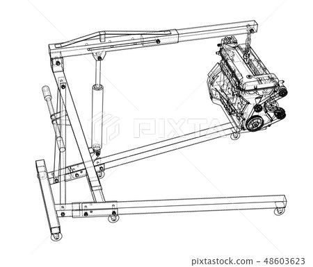 Engine hoist with engine outline 48603623