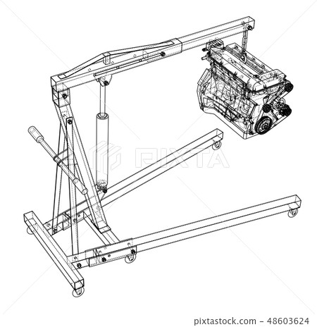 Engine hoist with engine outline 48603624