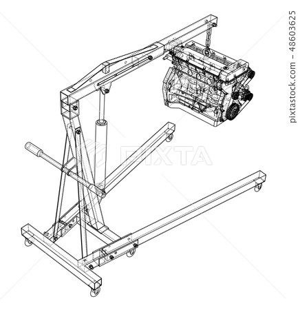 Engine hoist with engine outline 48603625