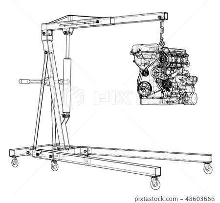 Engine hoist with engine outline Engine hoist with engine outline 48603666