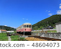 Blue sky and one side railway Kiha 702 48604073
