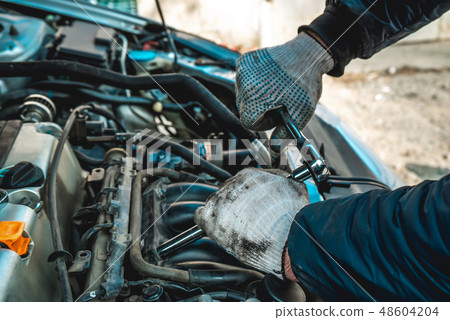 The photo of repair of the engine The photo of repair of the engine 48604204
