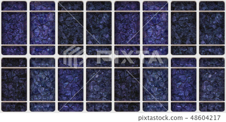 鮮豔細緻的太陽能電池板特寫材質紋理背景,俯視圖(無縫接圖,高分辨率 3D CG 渲染∕著色插圖) 鮮豔細緻的太陽能電池板特寫材質紋理背景,俯視圖(無縫接圖,高分辨率 3D CG 渲染∕著色插圖) 48604217