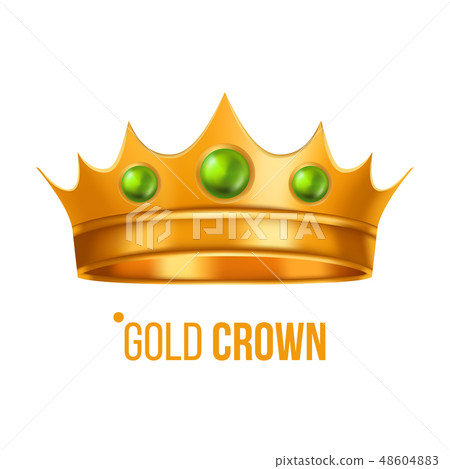 Gold Crown Vector. Nobility Baroque Object. Isolated Realistic Illustration Gold Crown Vector. Nobility Baroque Object. Isolated Realistic Illustration 48604883