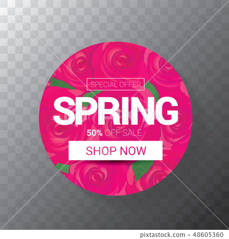 vector spring sale web banner isolated on transparent background. Abstract spring sale pink label or vector spring sale web banner isolated on transparent background. Abstract spring sale pink label or 48605360
