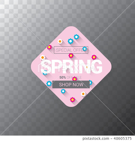 vector spring sale web banner isolated on transparent background. Abstract spring sale pink label or vector spring sale web banner isolated on transparent background. Abstract spring sale pink label or 48605375
