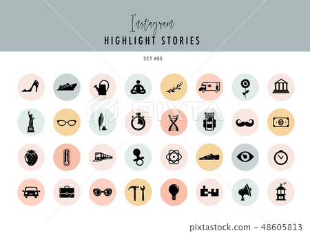 Instagram Highlights Stories Covers Icons collection. Fully editable, scalable vector file Instagram Highlights Stories Covers Icons collection. Fully editable, scalable vector file 48605813