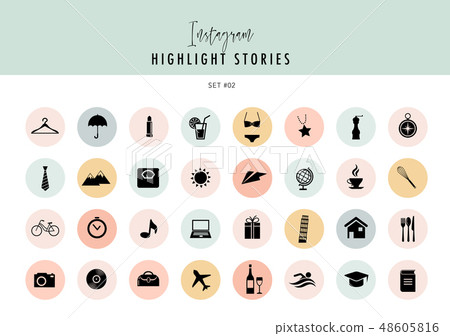 Instagram Highlights Stories Covers Icons 插圖素材 圖庫