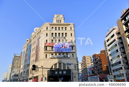 東京的日本城市景觀俯瞰日落的淺草站 48606690