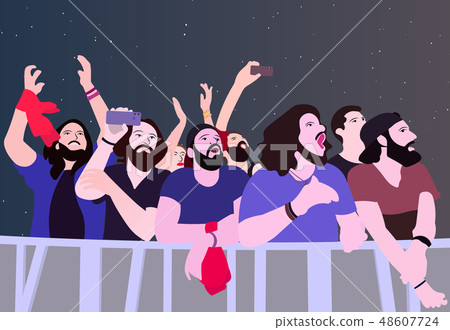 Illustration of people partying in color 48607724