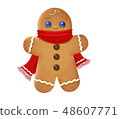 Gingerbread man,cartoon character,cheerful man fun 48607771