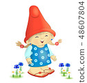 Character garden gnome, little Girl,Lovely figure  48607804