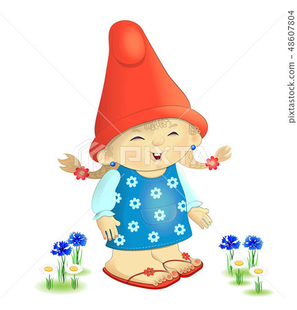 Character garden gnome, little Girl,Lovely figure  48607804
