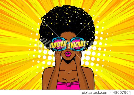 wow face woman pop art sale advertise 48607964