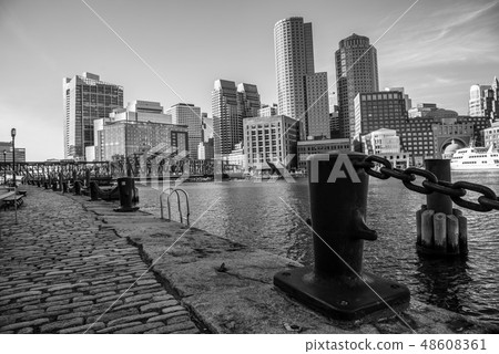 Boston financial district skyline  48608361