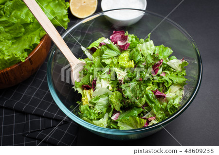 Fresh vegetarian salad mix. 48609238